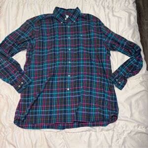 Southern Tide Men’s Long Sleeve Dress Shirt Classic Fit XL Purple Blue Plaid